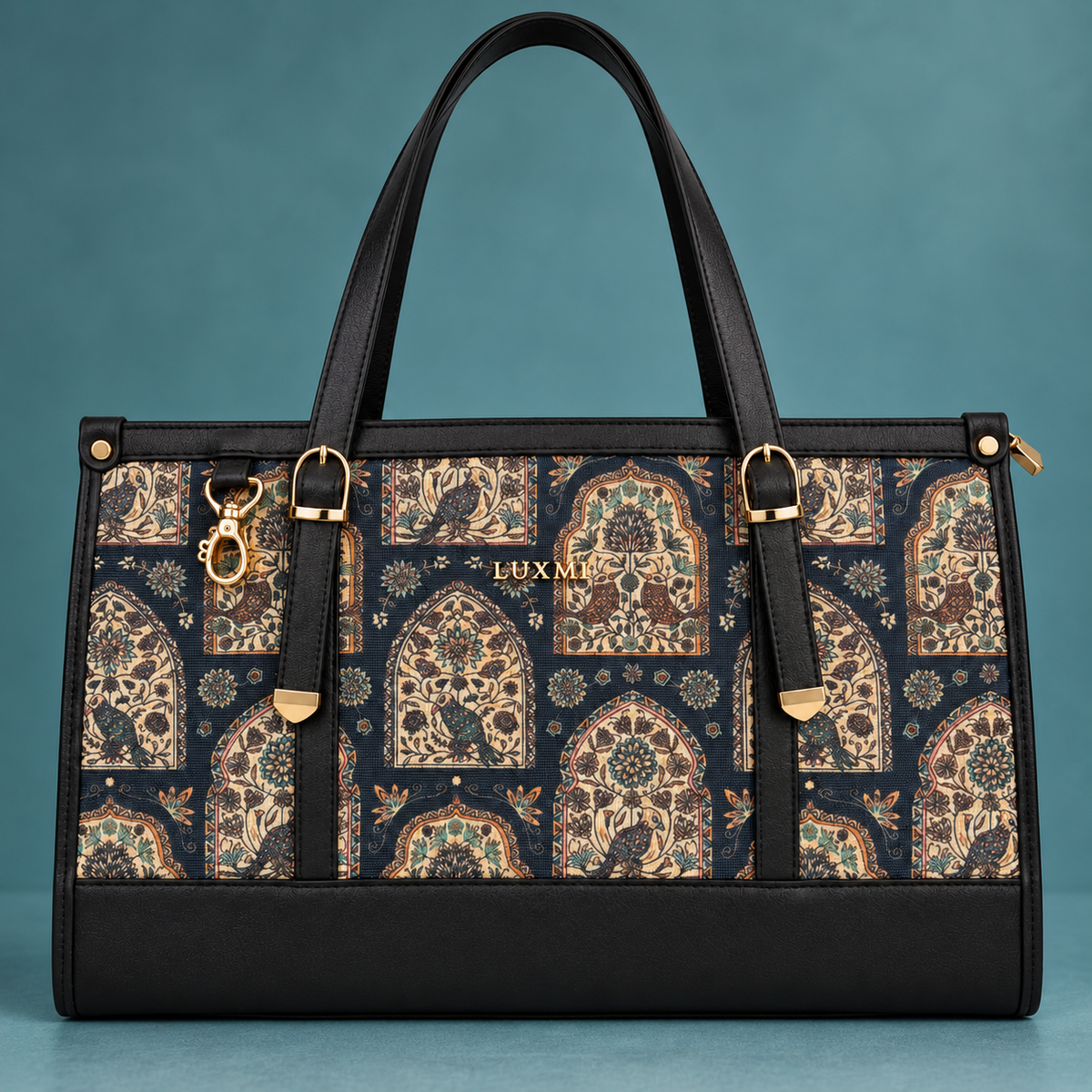 LUXMI Floral Brocade Office Tote Bag