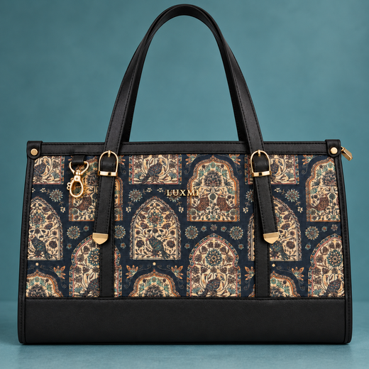 LUXMI Floral Brocade Office Tote Bag