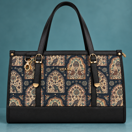 LUXMI Floral Brocade Office Tote Bag