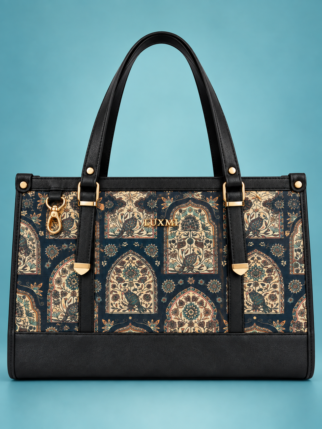 LUXMI Floral Brocade Office Tote Bag