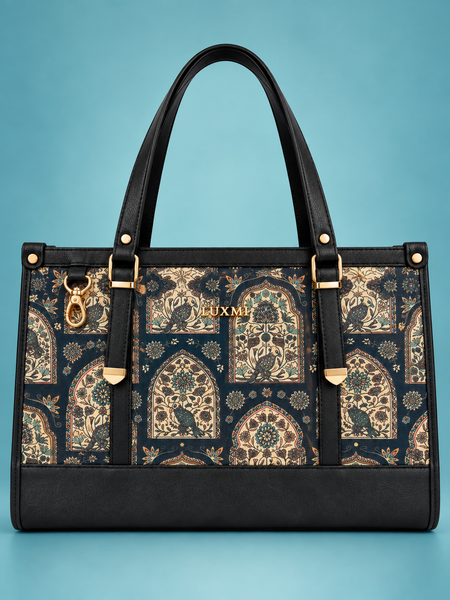LUXMI Floral Brocade Office Tote Bag