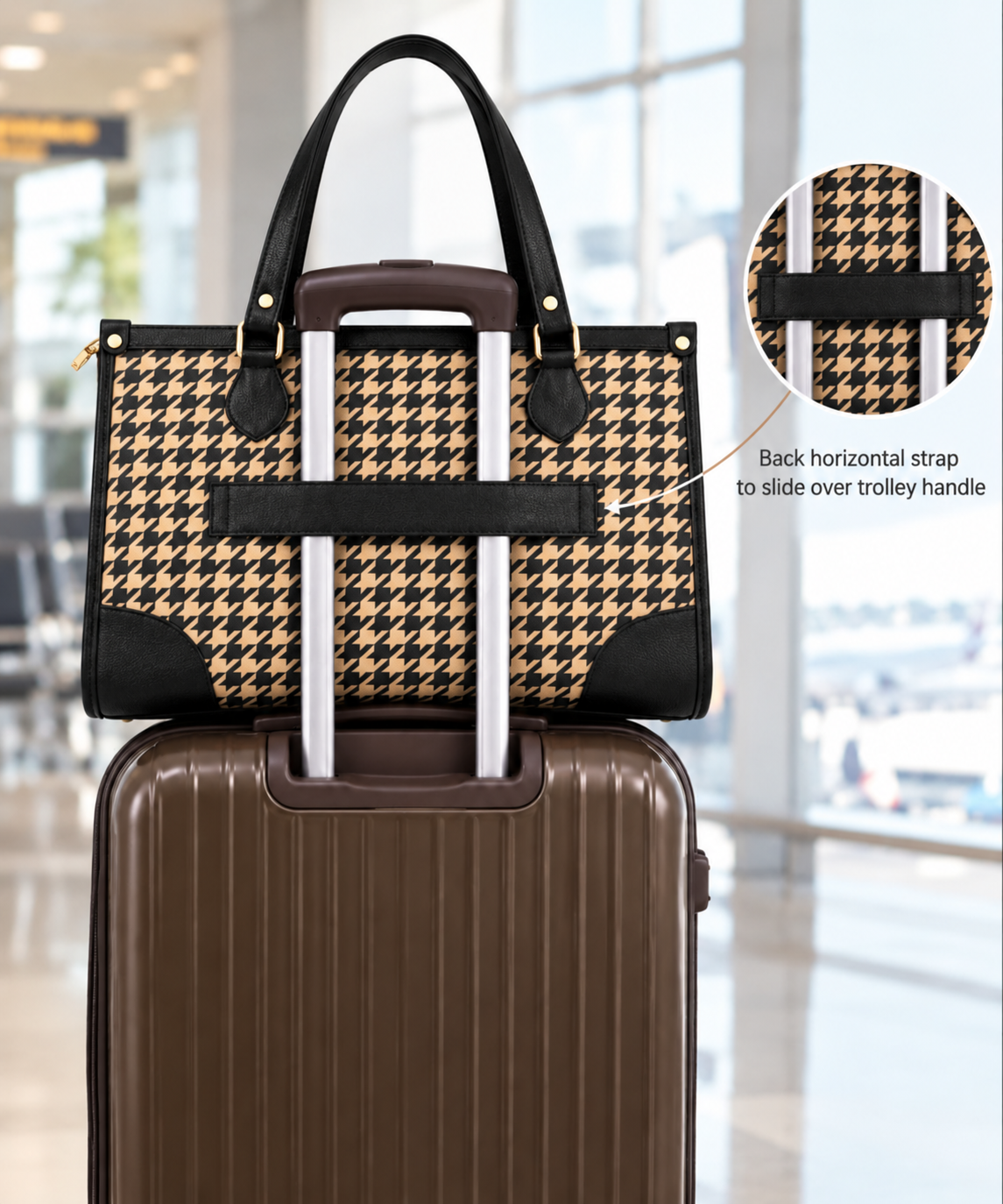 Houndstooth Office Bag