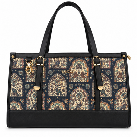 LUXMI Floral Brocade Office Tote Bag